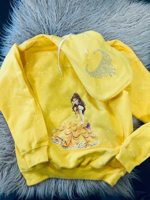 Yellow Princess Hoodie - Youth Medium **In Stock Ready to Ship