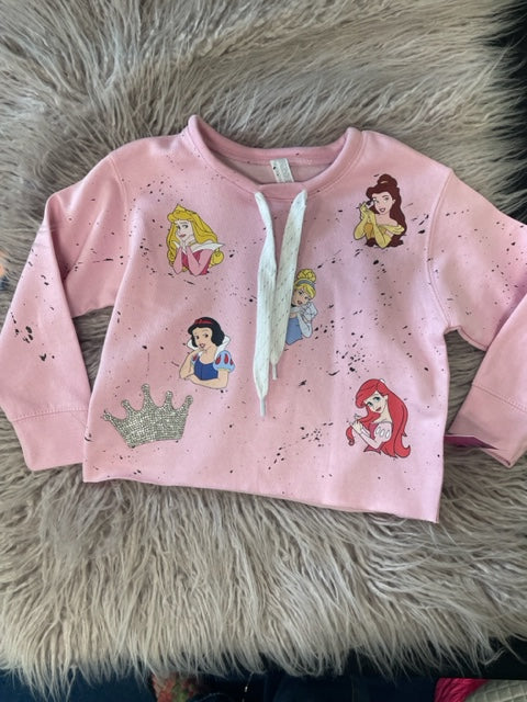 Princess Raw Hem Sweatshirt *In Stock Ready to Ship*