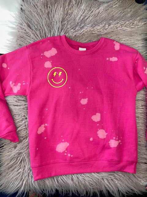 Bleached Smiley Crewneck Sweatshirt *In Stock Ready to Ship*