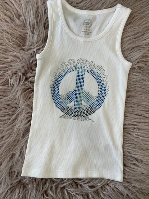 Peace Blue Bling Tank *In Stock Ready to Ship*