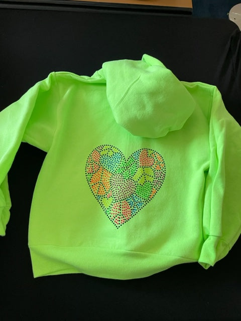 Neon Zip Bling Hoodie *In Stock Ready to Ship*